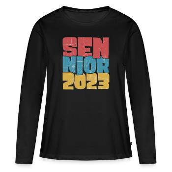 Senior 2023 Dabbing Dab de 2023 Seniors Graduation - T-shirt manches longues Premium bio Femme - noir - Devant - Julia (174cm)
