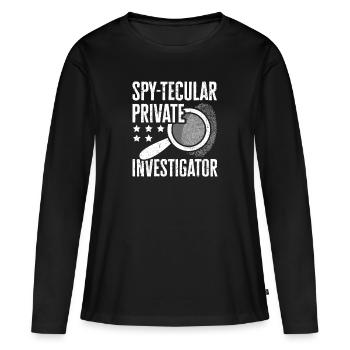 Espion détective privé enquêteur Détective Cadeau - T-shirt manches longues Premium bio Femme - noir - Devant - Julia (174cm)