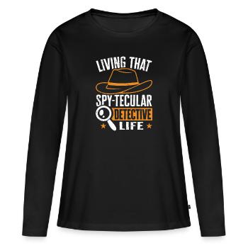 Espion détective privé enquêteur Détective Cadeau - T-shirt manches longues Premium bio Femme - noir - Devant - Julia (174cm)