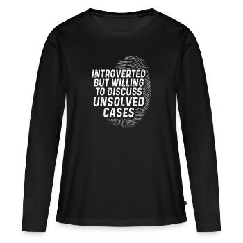 Espion détective privé enquêteur Détective Cadeau - T-shirt manches longues Premium bio Femme - noir - Devant - Julia (174cm)