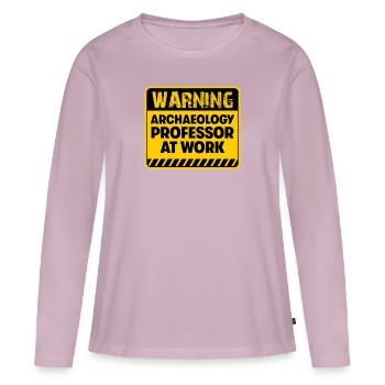 Professeur d’archéologie au travail - T-shirt manches longues Premium bio Femme - rose poudré - Devant - Julia (174cm)