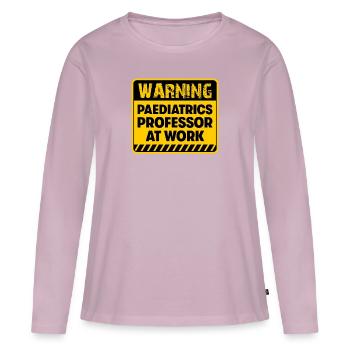 Professeur de pédiatrie au travail - T-shirt manches longues Premium bio Femme - rose poudré - Devant - Julia (174cm)