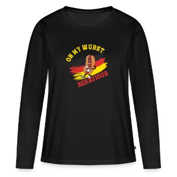 I Am On My Sausage Behavior - Women's Premium Organic Long Sleeve Shirt - black - Front - Julia (174cm)