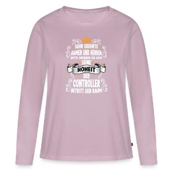 Controller T witziges Spruch Motiv Controller - Frauen Premium Bio Langarmshirt - Altrosa - Vorne - Julia (174cm)