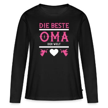 Die beste Oma der Welt - Frauen Premium Bio Langarmshirt - Schwarz - Vorne - Julia (174cm)