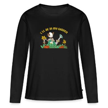 Bird Lovers IlI Will Be In My Garden Birdwatcher - Women's Premium Organic Long Sleeve Shirt - black - Front - Julia (174cm)