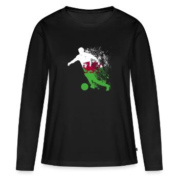Coupe du monde de l’équipe nationale du Pays de Galles - T-shirt manches longues Premium bio Femme - noir - Devant - Julia (174cm)