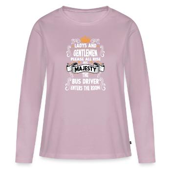 Bus Driver T Fun Slogan Motive Bus Driver - T-shirt manches longues Premium bio Femme - rose poudré - Devant - Julia (174cm)