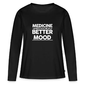 Médicament - T-shirt manches longues Premium bio Femme - noir - Devant - Julia (174cm)