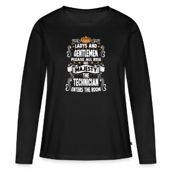 Technicien T drôle de technicien de motif - T-shirt manches longues Premium bio Femme - noir - Devant - Julia (174cm)