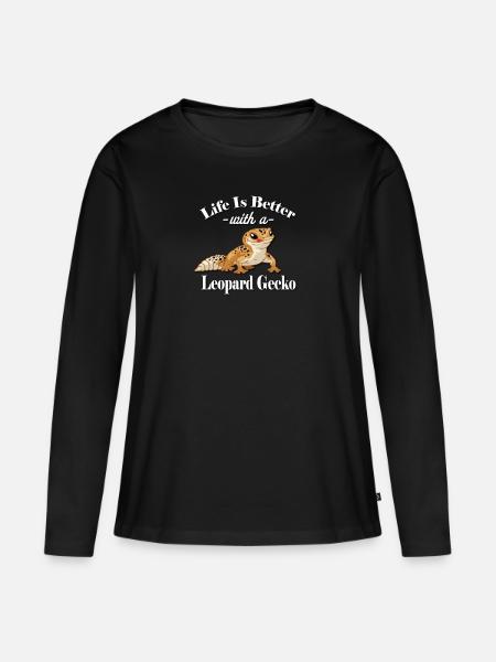 Leopard Gecko - Women's Premium Organic Long Sleeve Shirt - black
