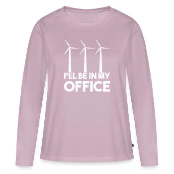 Wind turbine technician wind farm wind power - Women's Premium Organic Long Sleeve Shirt - dusky pink - Front - Julia (174cm)
