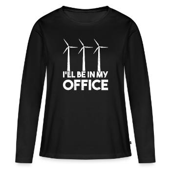 Technicien d’éolienne énergie éolienne de parc éolien - T-shirt manches longues Premium bio Femme - noir - Devant - Julia (174cm)
