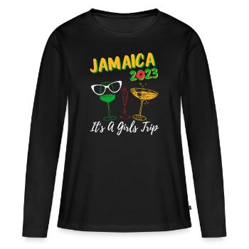 Jamaica 2023 It's A Girls Trip Bachelorette Party - Frauen Premium Bio Langarmshirt - Schwarz - Vorne - Julia (174cm)