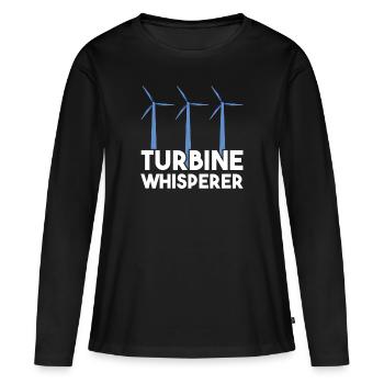Technicien d’éolienne énergie éolienne de parc éolien - T-shirt manches longues Premium bio Femme - noir - Devant - Julia (174cm)
