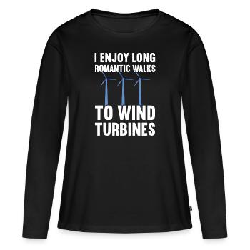 Technicien d’éolienne énergie éolienne de parc éolien - T-shirt manches longues Premium bio Femme - noir - Devant - Julia (174cm)