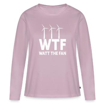 Wind turbine technician wind farm wind power - Women's Premium Organic Long Sleeve Shirt - dusky pink - Front - Julia (174cm)