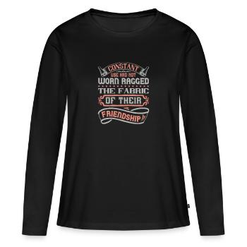 L’utilisation constante n’avait pas porté le tissu en lambeaux de - T-shirt manches longues Premium bio Femme - noir - Devant - Julia (174cm)