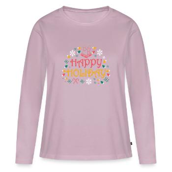 Frohe Feiertage - Frauen Premium Bio Langarmshirt - Altrosa - Vorne - Julia (174cm)
