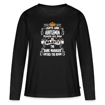 Directeur de banque T drôle de dire Directeur de banque Motive - T-shirt manches longues Premium bio Femme - noir - Devant - Julia (174cm)