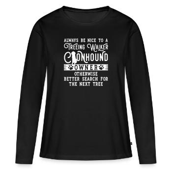 Arboriculture Walker Coonhound - T-shirt manches longues Premium bio Femme - noir - Devant - Julia (174cm)