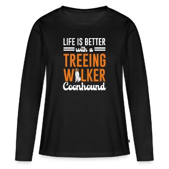 Arboriculture Walker Coonhound - T-shirt manches longues Premium bio Femme - noir - Devant - Julia (174cm)