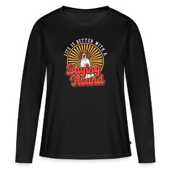 Arboriculture Walker Coonhound - T-shirt manches longues Premium bio Femme - noir - Devant - Julia (174cm)