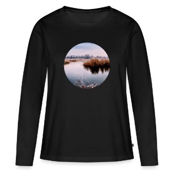 La nature en cercle - T-shirt manches longues Premium bio Femme - noir - Devant - Julia (174cm)
