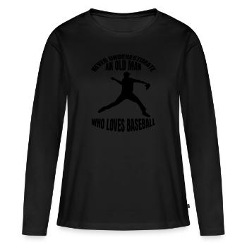 Cadeau de baseball Jeu de baseball Amateurs de baseball - T-shirt manches longues Premium bio Femme - noir - Devant - Julia (174cm)