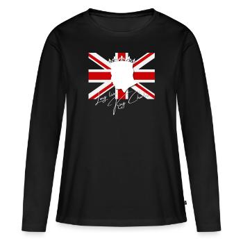 Couronnement du roi britannique Charles Angleterre Drapeau - T-shirt manches longues Premium bio Femme - noir - Devant - Julia (174cm)