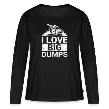 J’adore les grands sauts sports d’hiver snowboard - T-shirt manches longues Premium bio Femme - noir - Devant - Julia (174cm)