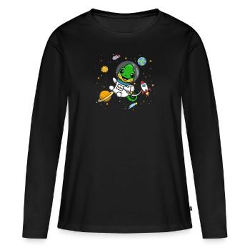 Caméléon - T-shirt manches longues Premium bio Femme - noir - Devant - Julia (174cm)
