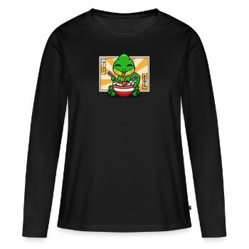 Caméléon - T-shirt manches longues Premium bio Femme - noir - Devant - Julia (174cm)