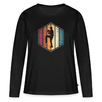 Lanceur de baseball Lanceur Closer Relief Softball L - T-shirt manches longues Premium bio Femme - noir - Devant - Julia (174cm)