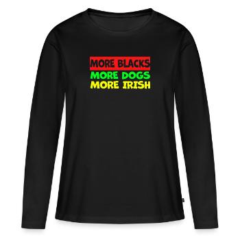 Plus de Noirs Plus d’Irlandais Plus de chiens - T-shirt manches longues Premium bio Femme - noir - Devant - Julia (174cm)