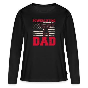 Powerlifting Papa Haltérophilie Père Entraînement Amer - T-shirt manches longues Premium bio Femme - noir - Devant - Julia (174cm)