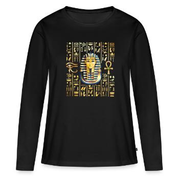 hieroglyphics pharaoh Design for a pharaoh - Women's Premium Organic Long Sleeve Shirt - black - Front - Julia (174cm)