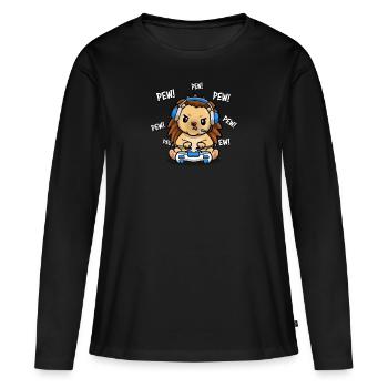 Igel - Frauen Premium Bio Langarmshirt - Schwarz - Vorne - Julia (174cm)