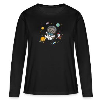 Weimaraner - Premium økologisk langærmet T-shirt til kvinder - sort - Foran - Julia (174cm)