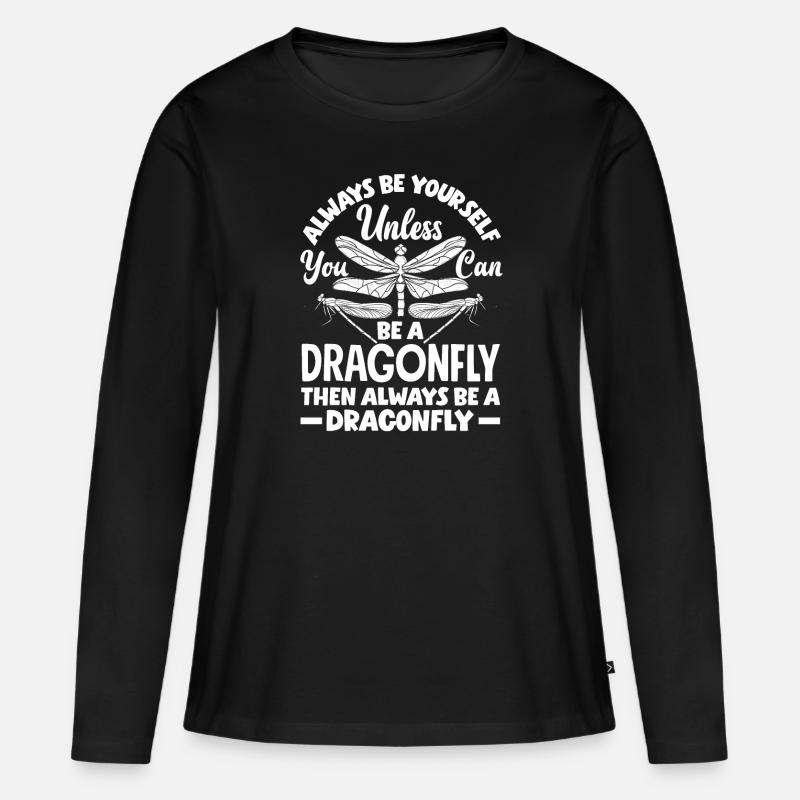 Libelle Libellen Libellen Insekten - Frauen Premium Bio Langarmshirt - Schwarz