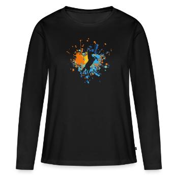 Grande éclaboussure de couleur de cheval - T-shirt manches longues Premium bio Femme - noir - Devant - Julia (174cm)