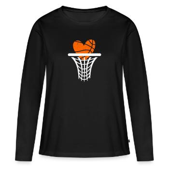 Basketball Heart Basketball Player Coach Fan Pair - Women's Premium Organic Long Sleeve Shirt - black - Front - Julia (174cm)