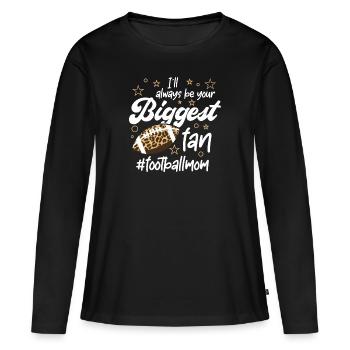 Football américain Mama Fan Support Footballmom - T-shirt manches longues Premium bio Femme - noir - Devant - Julia (174cm)