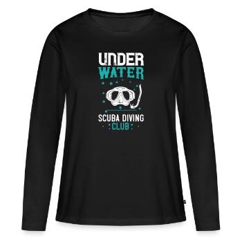 Club de plongée sous-marine sous l’eau - T-shirt manches longues Premium bio Femme - noir - Devant - Julia (174cm)