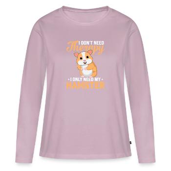 I don't need a therapy I only need my hamster - Women's Premium Organic Long Sleeve Shirt - dusky pink - Front - Julia (174cm)