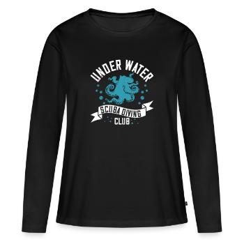 Club de plongée sous-marine sous l’eau - T-shirt manches longues Premium bio Femme - noir - Devant - Julia (174cm)