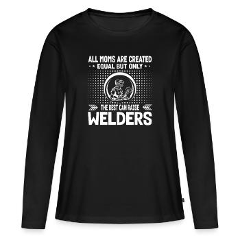 Welder Mom Gift Idea - Best Mom Raise Welders - Frauen Premium Bio Langarmshirt - Schwarz - Vorne - Julia (174cm)