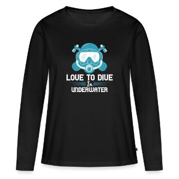 Love to dive in underwater - Women's Premium Organic Long Sleeve Shirt - black - Front - Julia (174cm)