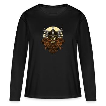 Vollbart Wikingerhelm Vollbart Wikingerhelm Zitat - Frauen Premium Bio Langarmshirt - Schwarz - Vorne - Julia (174cm)