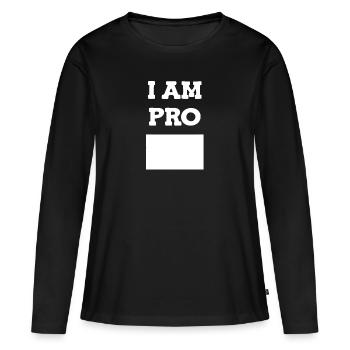 JE SUIS PRO - T-shirt manches longues Premium bio Femme - noir - Devant - Julia (174cm)